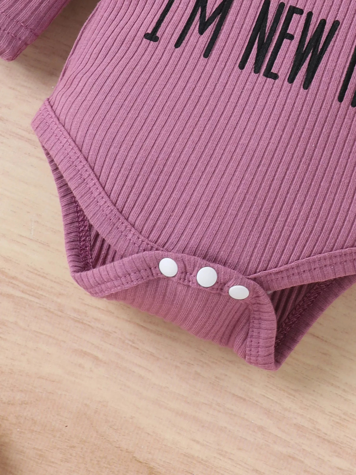 Children's Letter Ribbed Bodysuit and Pants Set with Headband & Hat - Lilixa.store