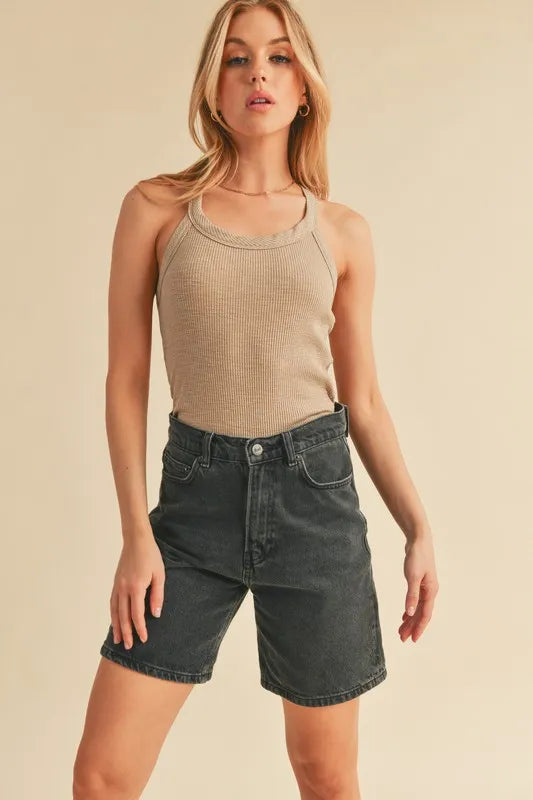 Aemi + Co Scoop Neck Ribbed Tank - Lilixa.store