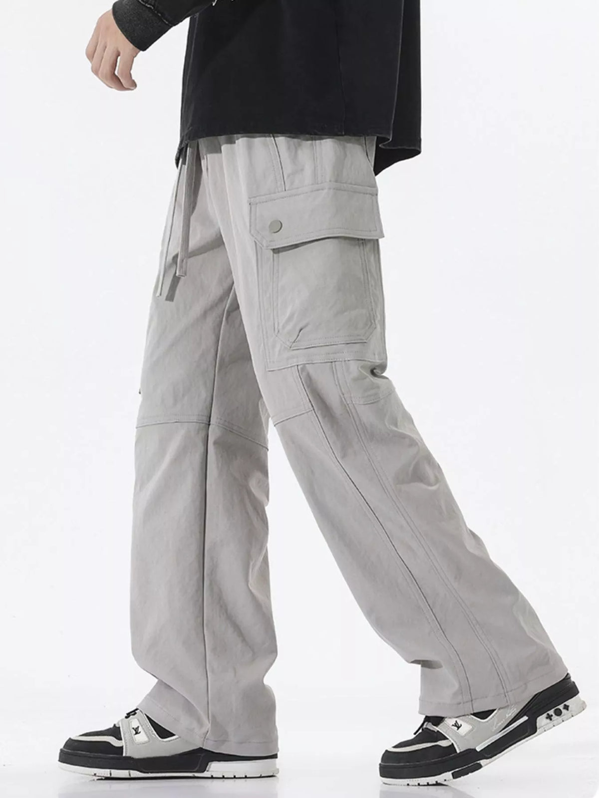 Men's Full Size Multi-Pocket Cargo Utility Pants Plus Size, view 5