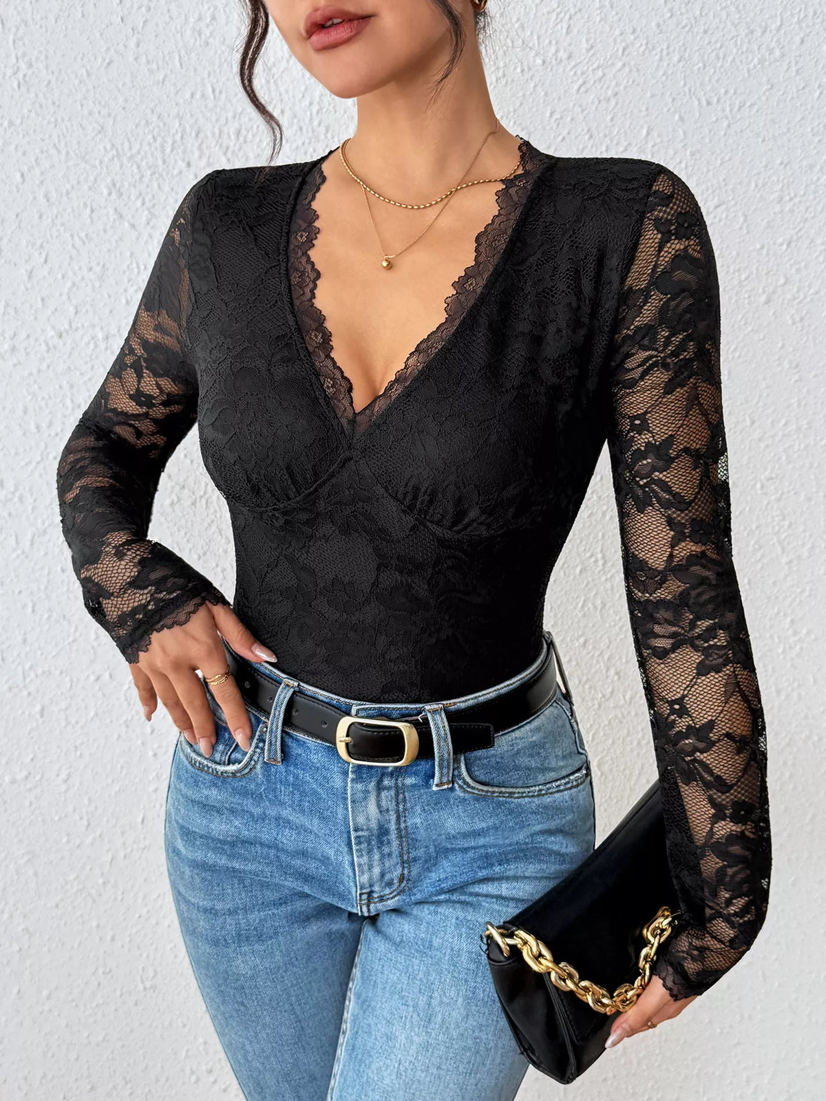 Lace Long Sleeve Bodysuit - Lilixa.store
