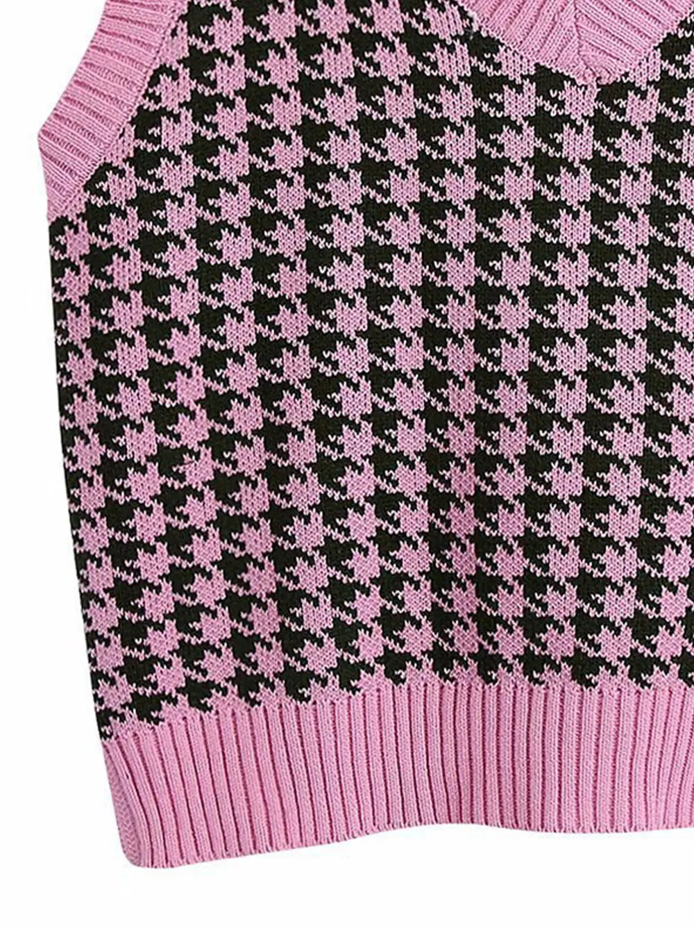 Houndstooth V-Neck Sweater Vest, view 11