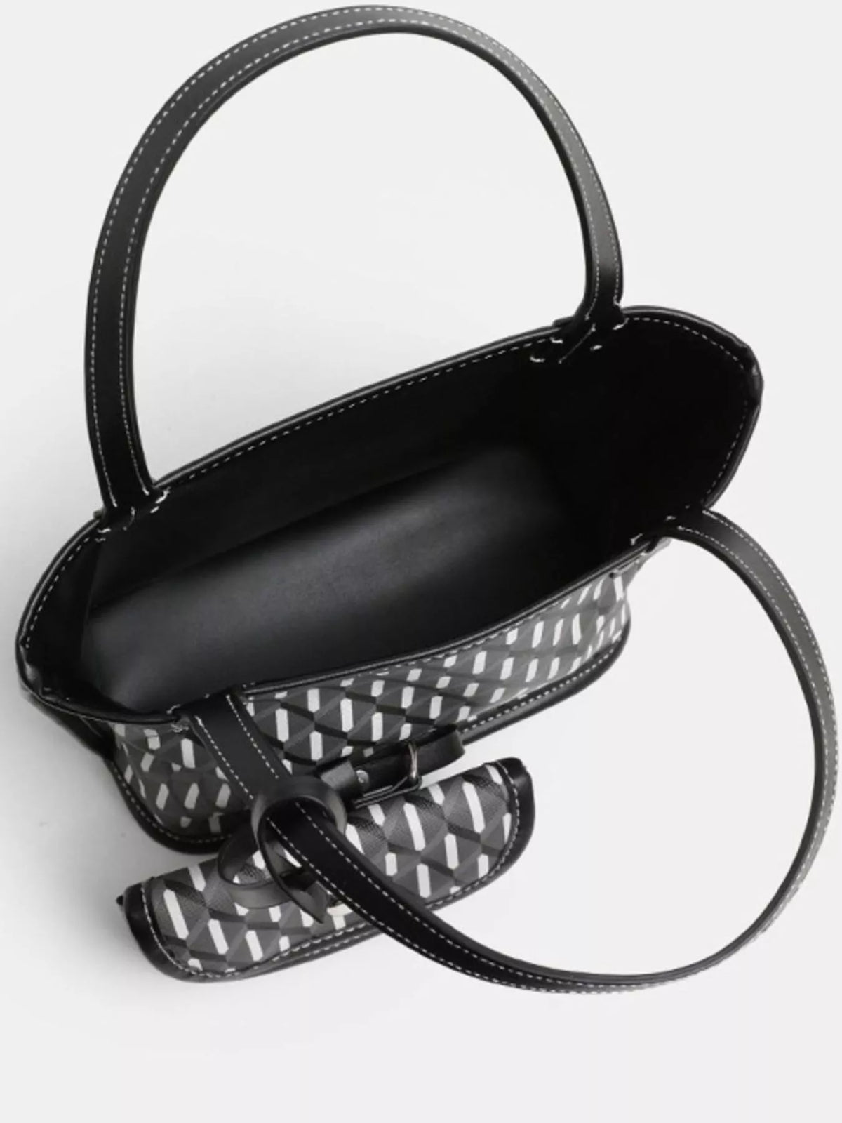 Geometric Handbag with Detachable Purse
