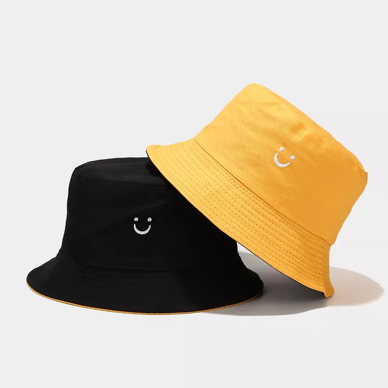 Embroidered Smiley Face Bucket Hat - Lilixa.store