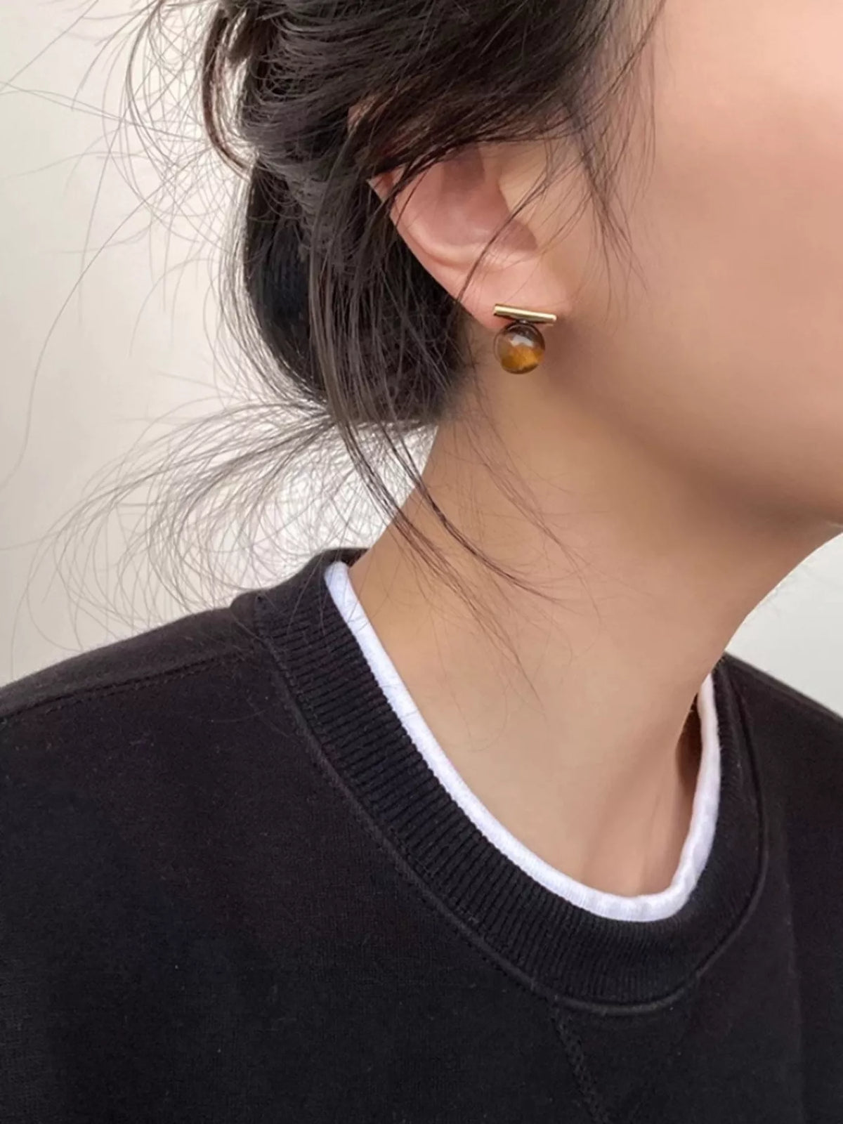 Tiger Eye Stone Stud Earrings - Lilixa.store