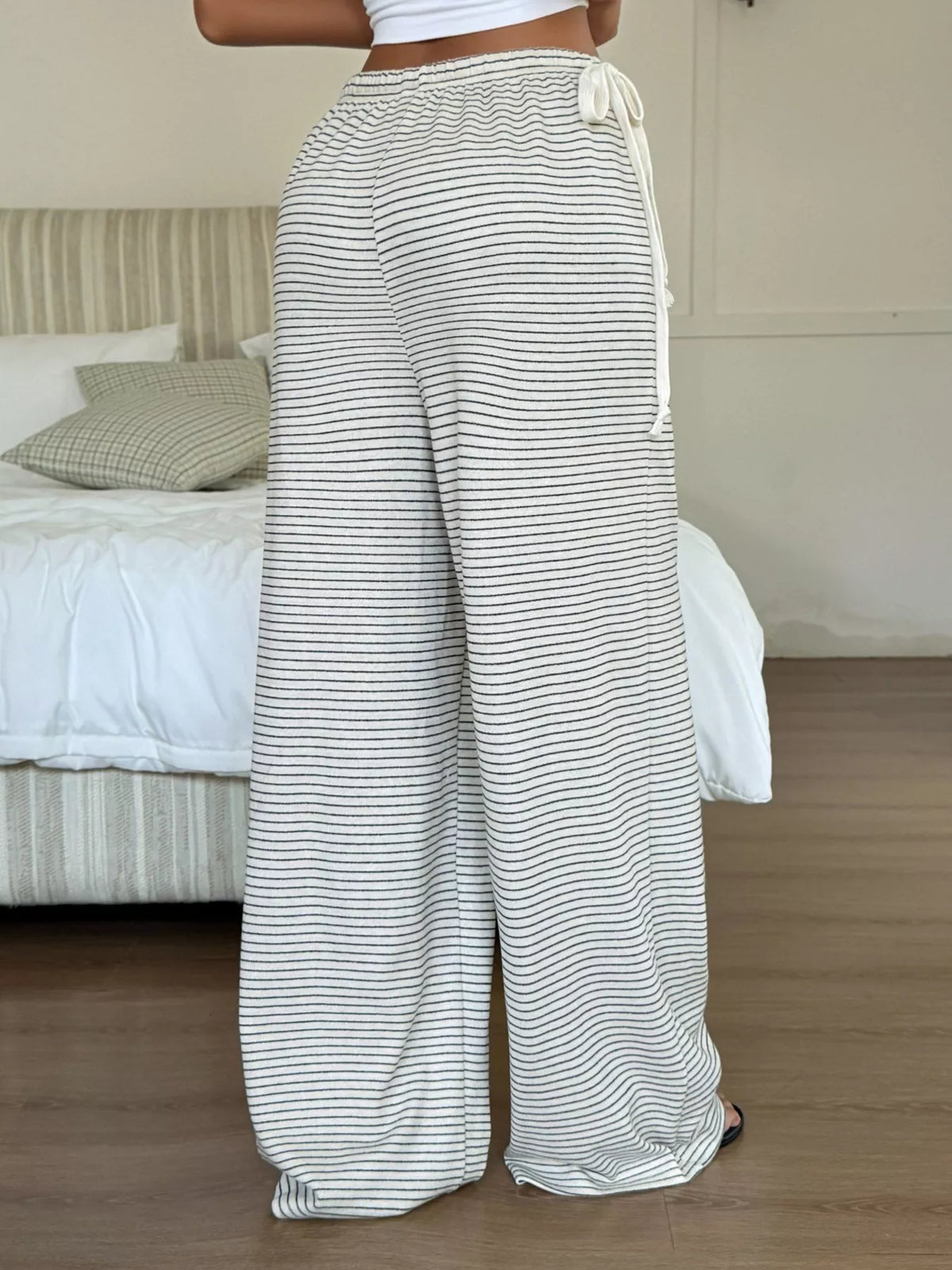 Striped Wide-Leg Pants