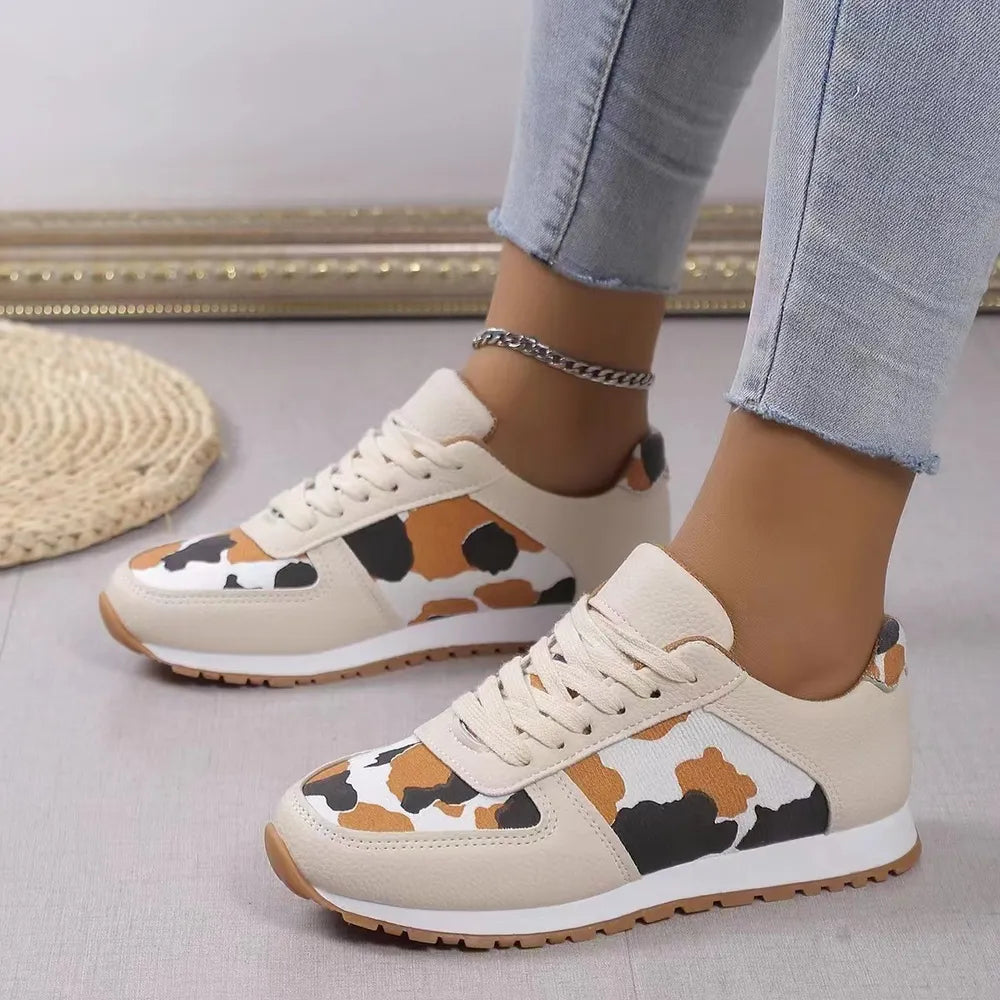 Tied Printed PU Leather Athletic - Lilixa.store