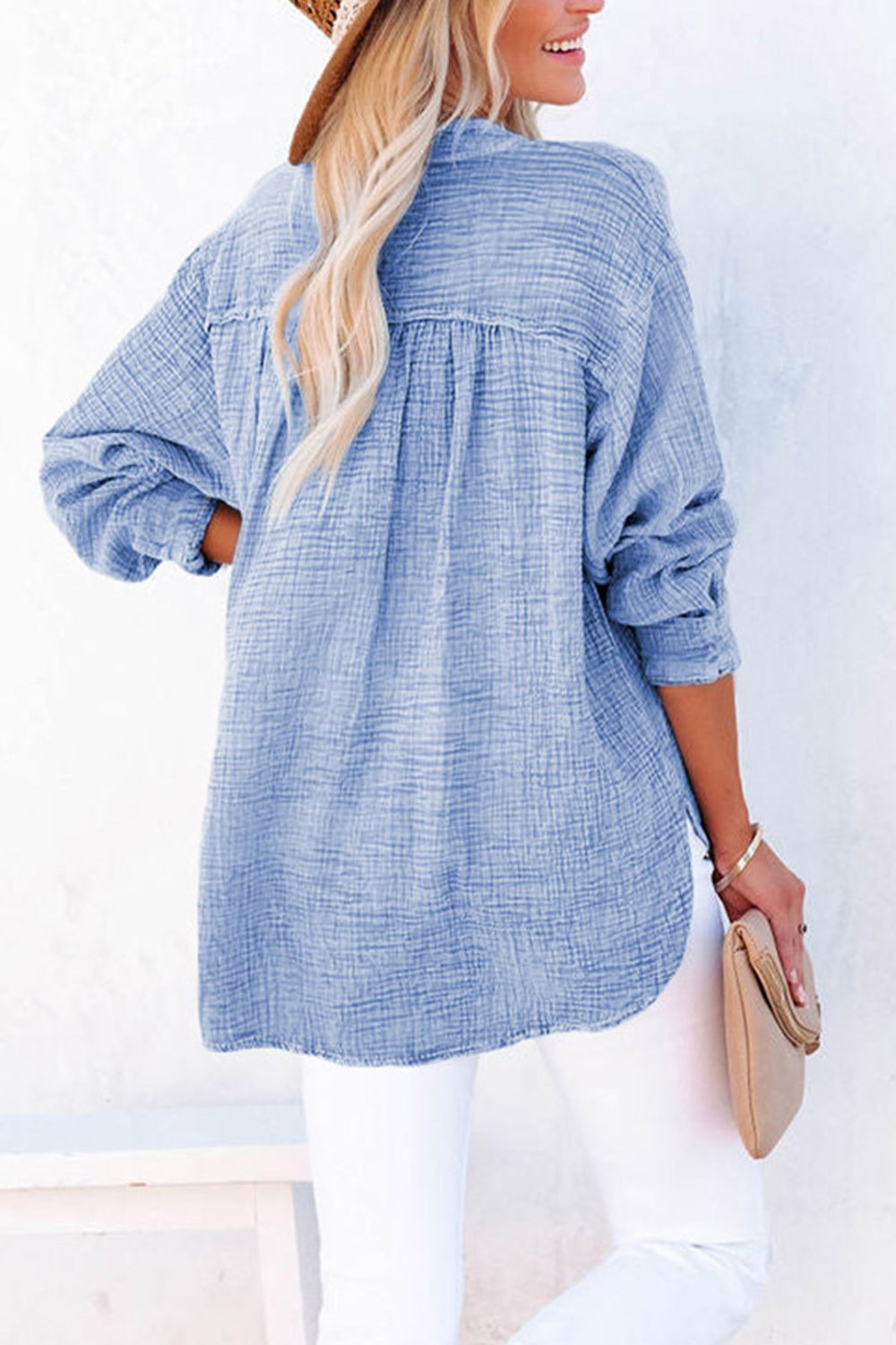 Buttoned Long Sleeve Blouse, view 6