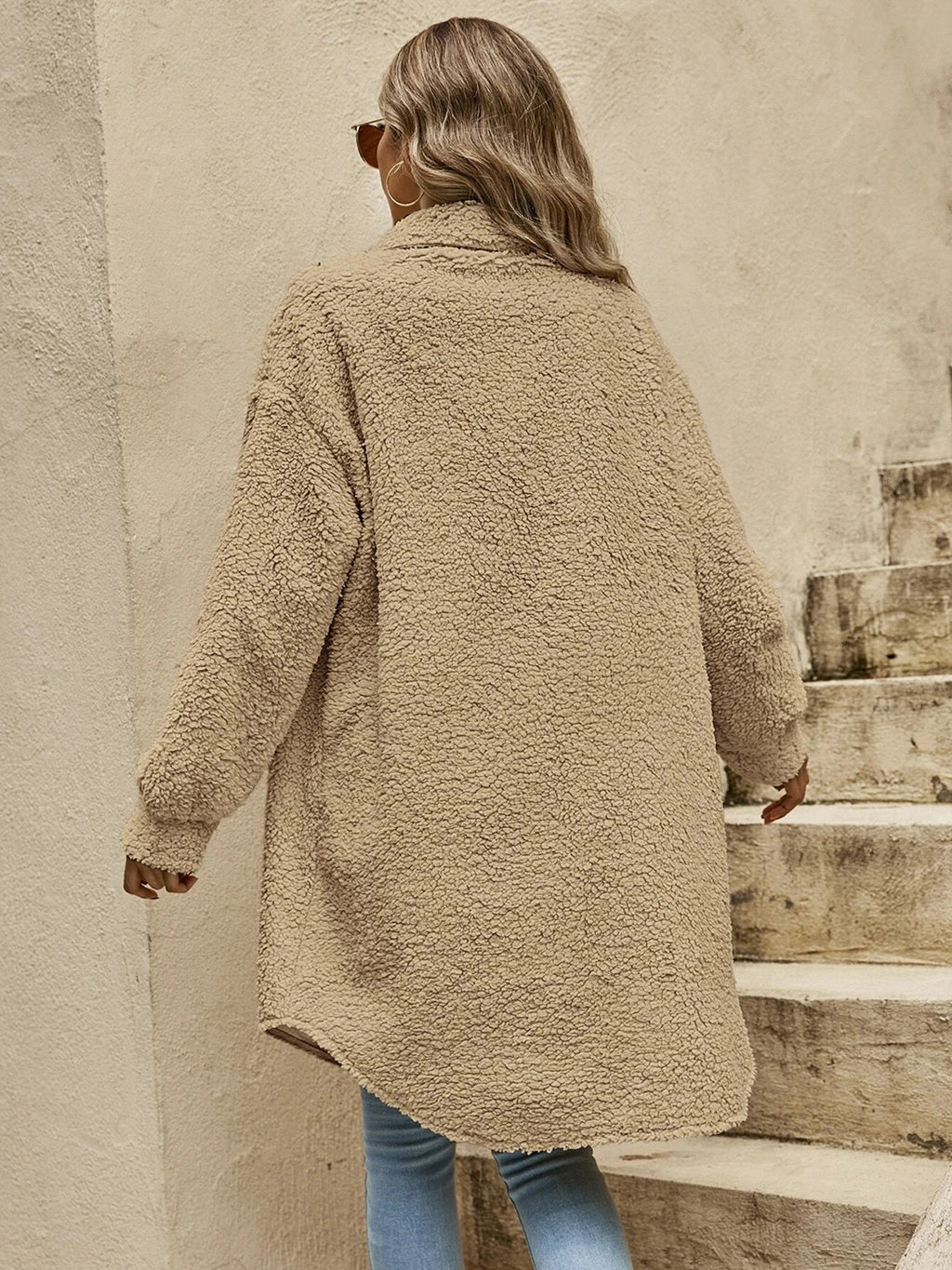 Collared Button Down Coat - Lilixa.store