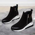 Side Zipper Ankle Boots in Black