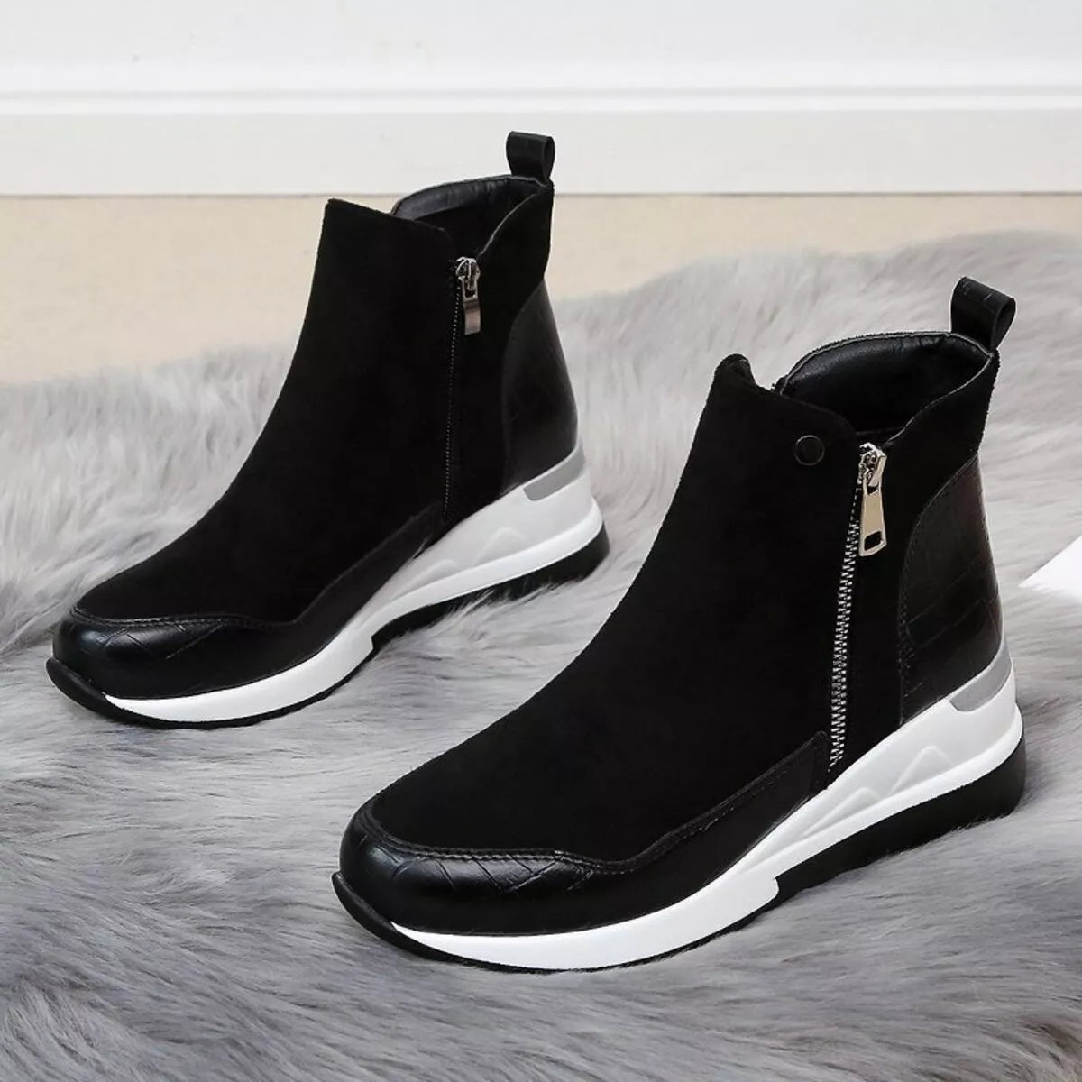 Side Zipper Ankle Boots - Lilixa.store