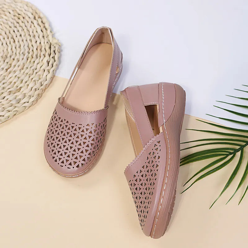 Cutout Round Toe Slip-Ons, view 17