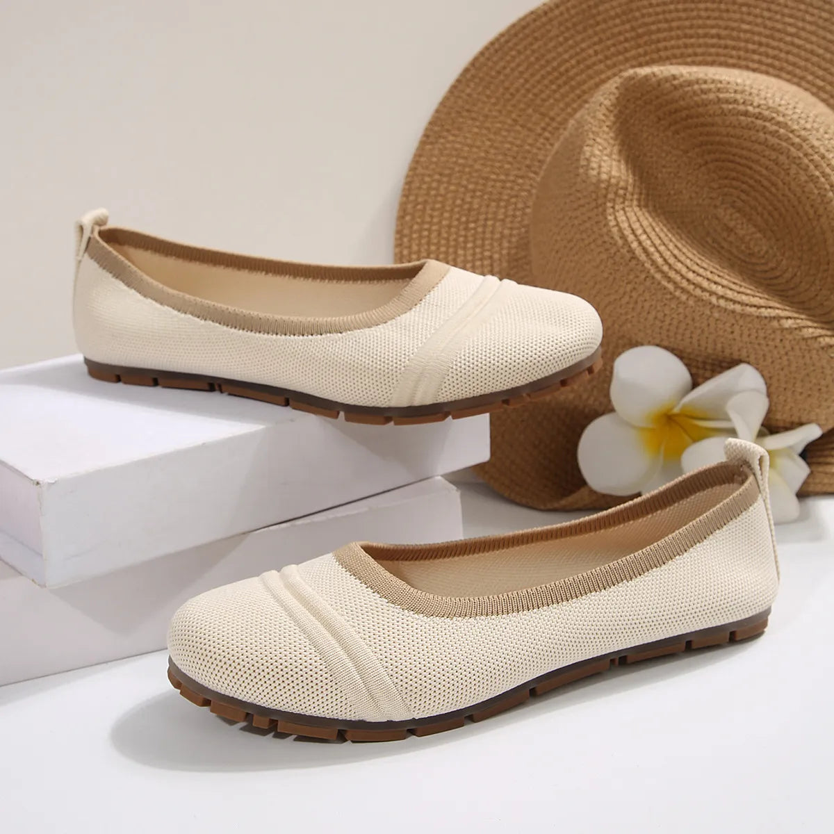 Mesh Round Toe Flat Slip-Ons, view 11