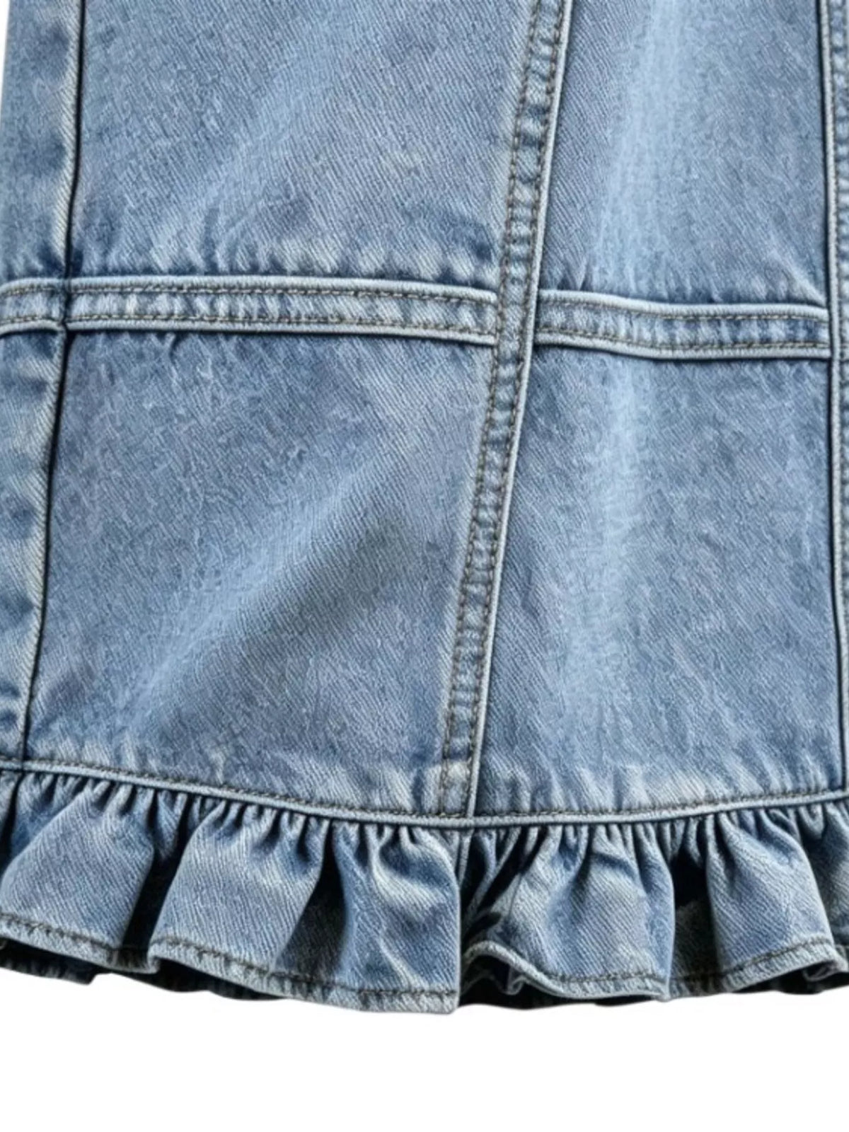 Full Size High-Waisted Wide-Leg Ruffle Hem Jeans Plus Size, view 2