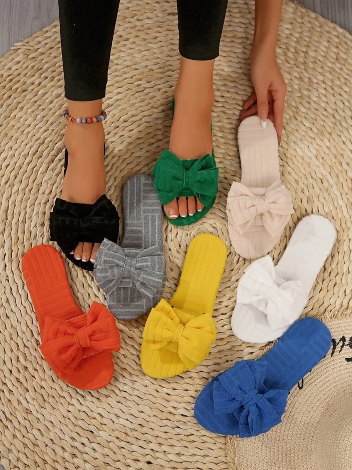 Bow Knot Open Toe Slippers - Lilixa.store