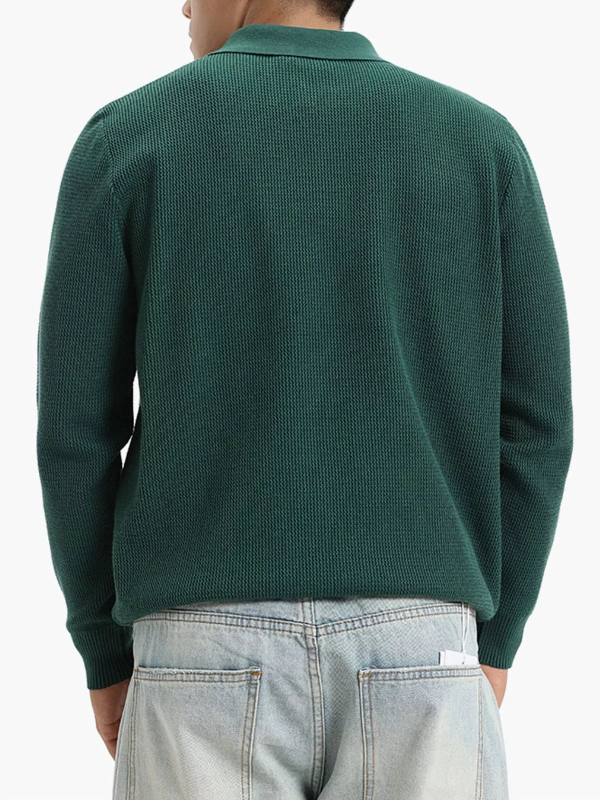 Men's Plus Size Quarter-Zip Textured Knit Top, view 4