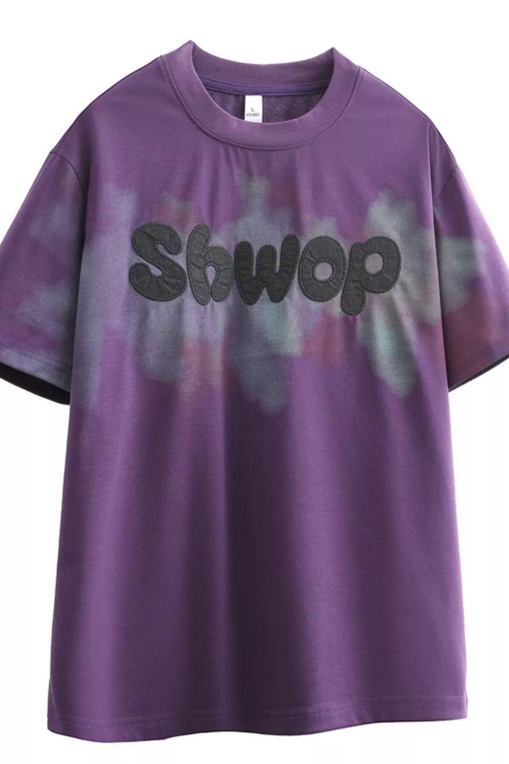 Letter Graphic Short Sleeve T-Shirt Plus Size in Dark Purple