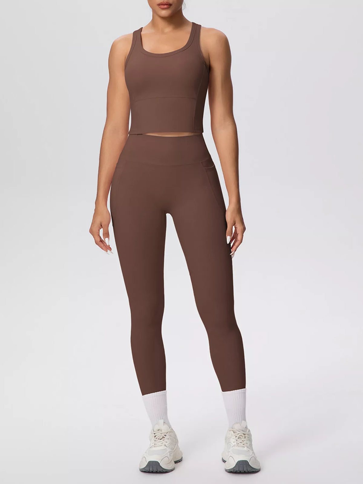 Scoop Neck Tank and High-Waisted Leggings Active Set - Lilixa.store