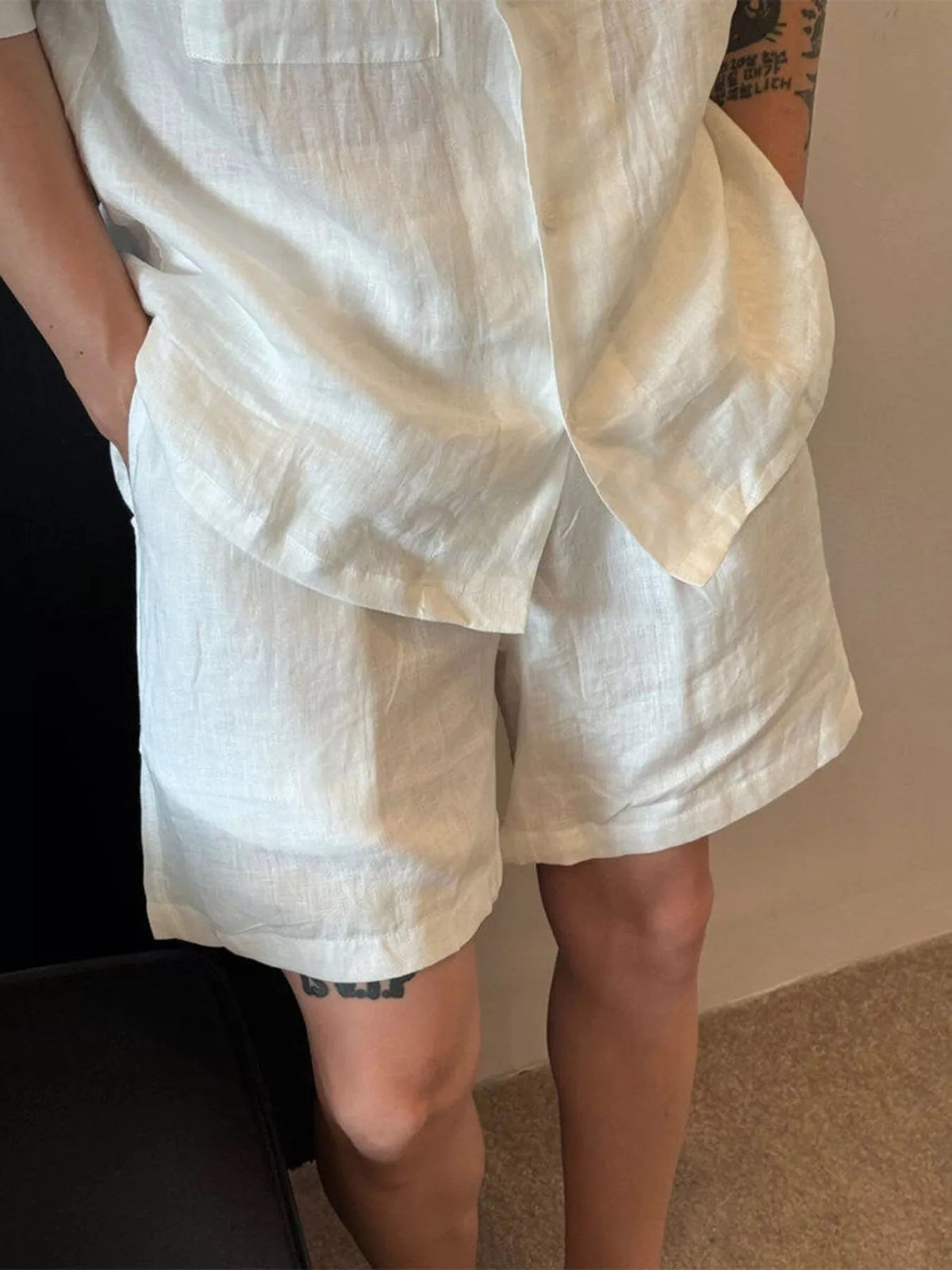 Men's Plus Size Lightweight Linen Blend Shorts - Lilixa.store