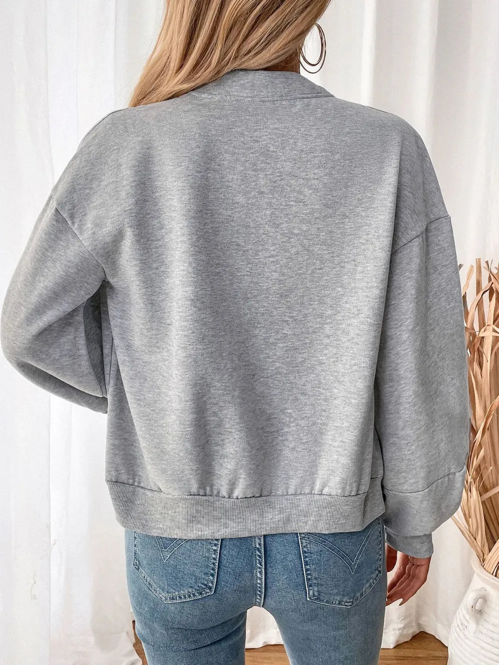 Perfee Zip Up Long Sleeve Sweatshirt - Lilixa.store