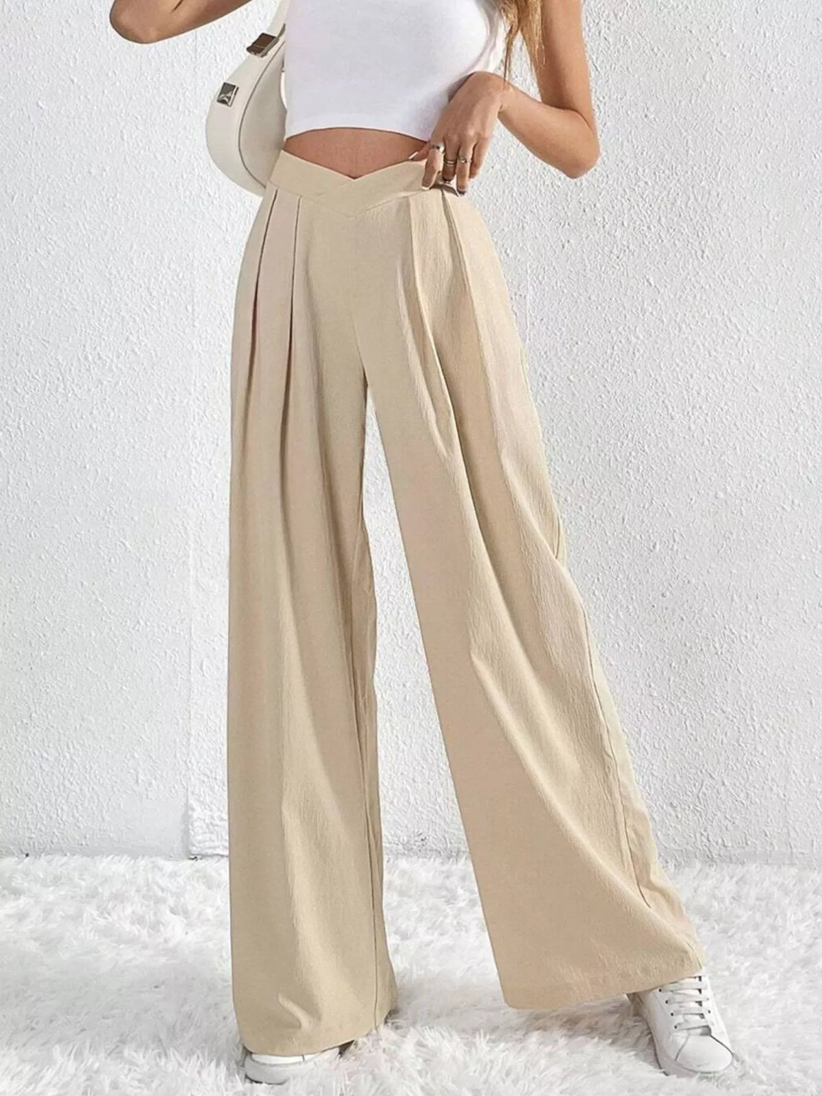 Pleated Wide Leg Pants
