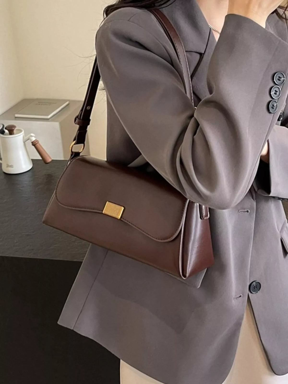 Flap Leather Shoulder Bag - Lilixa.store