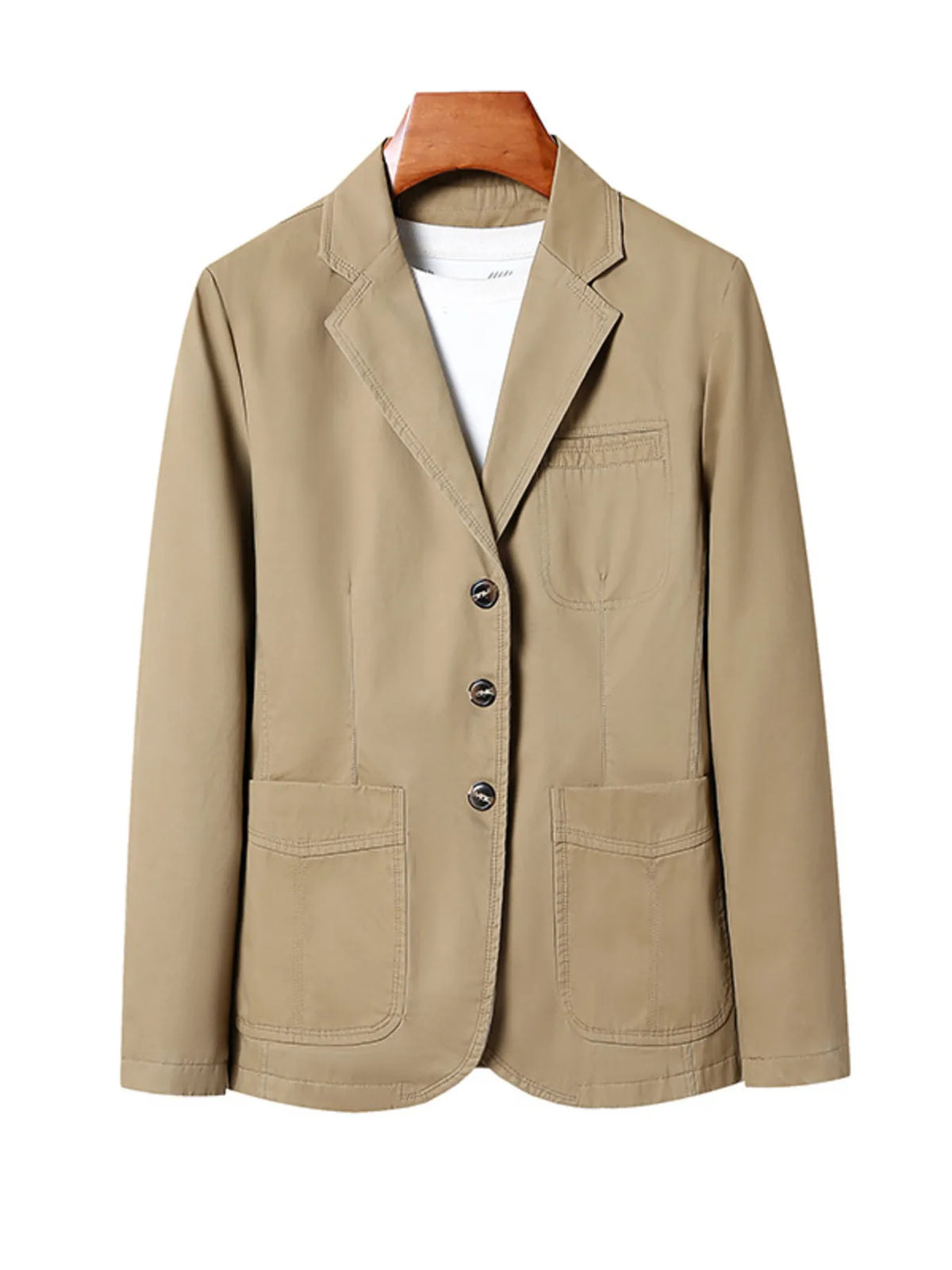 Men's Plus Size Lapel Collar Long Sleeve Blazer - Lilixa.store