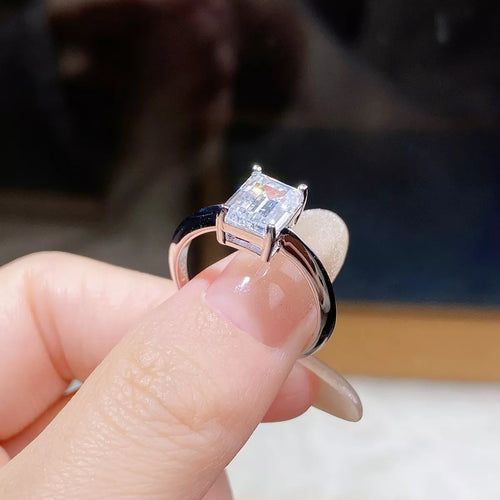 2 Carat 925 Sterling Silver Moissanite Geometric Ring - Lilixa.store