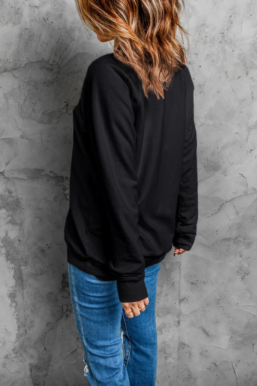 Pumpkin Round Neck Long Sleeve Sweatshirt - Lilixa.store