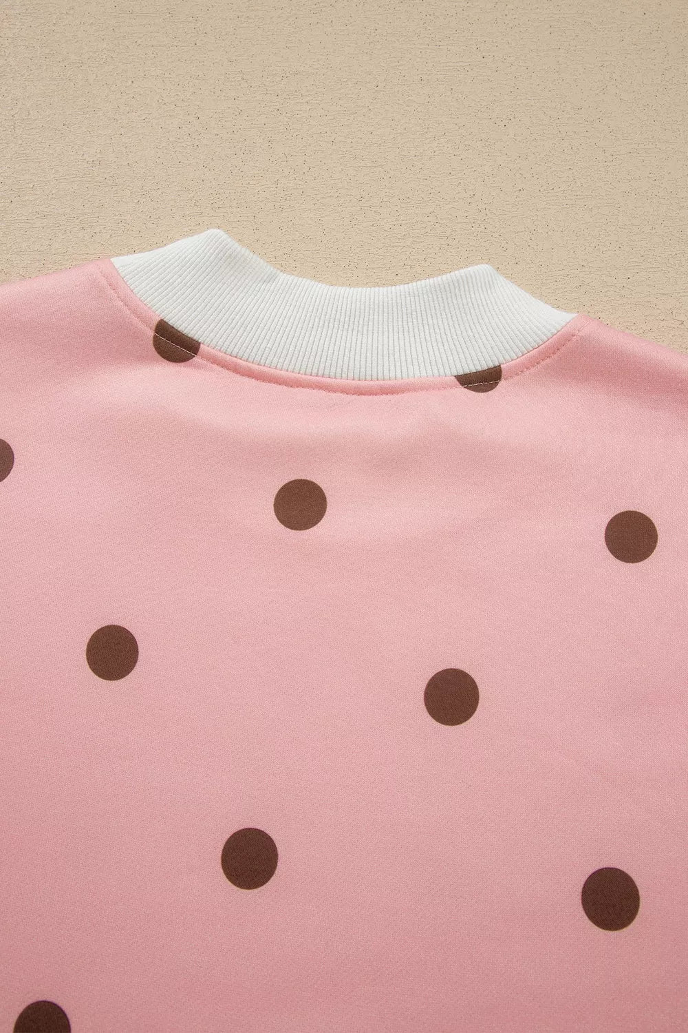 Polka Dot Long Sleeve Sweatshirt and Shorts Lounge Set - Lilixa.store