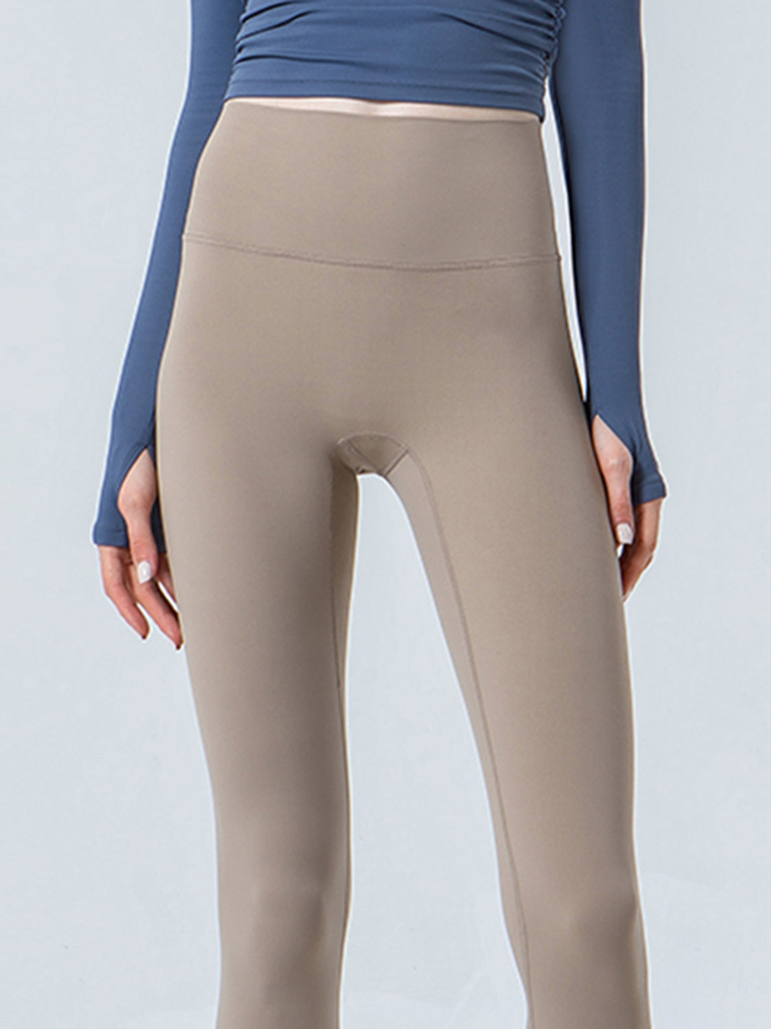 Wide Waistband Cropped Sports Leggings - Lilixa.store