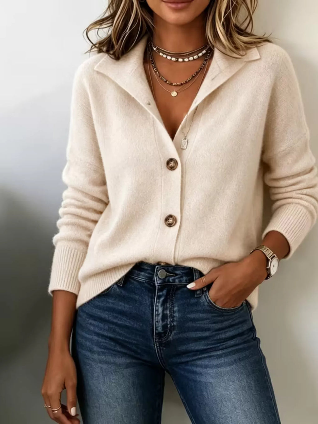 Button-Down Knit Cardigan - Lilixa.store