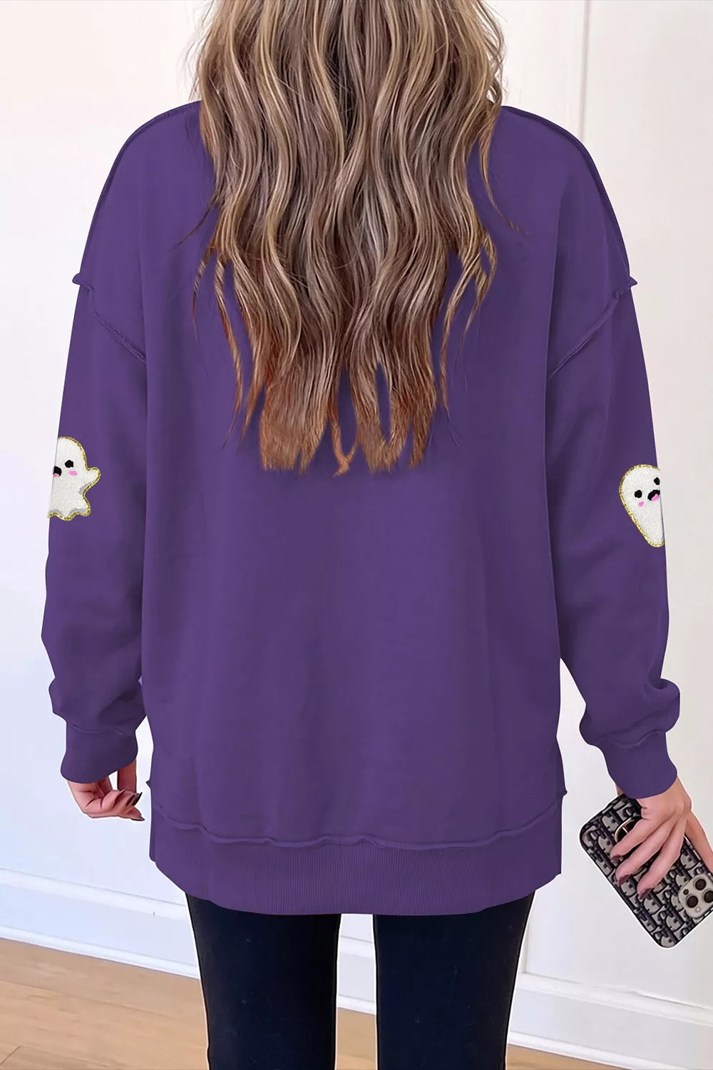 Halloween Ghost Mock Neck Tunic Sweatshirt