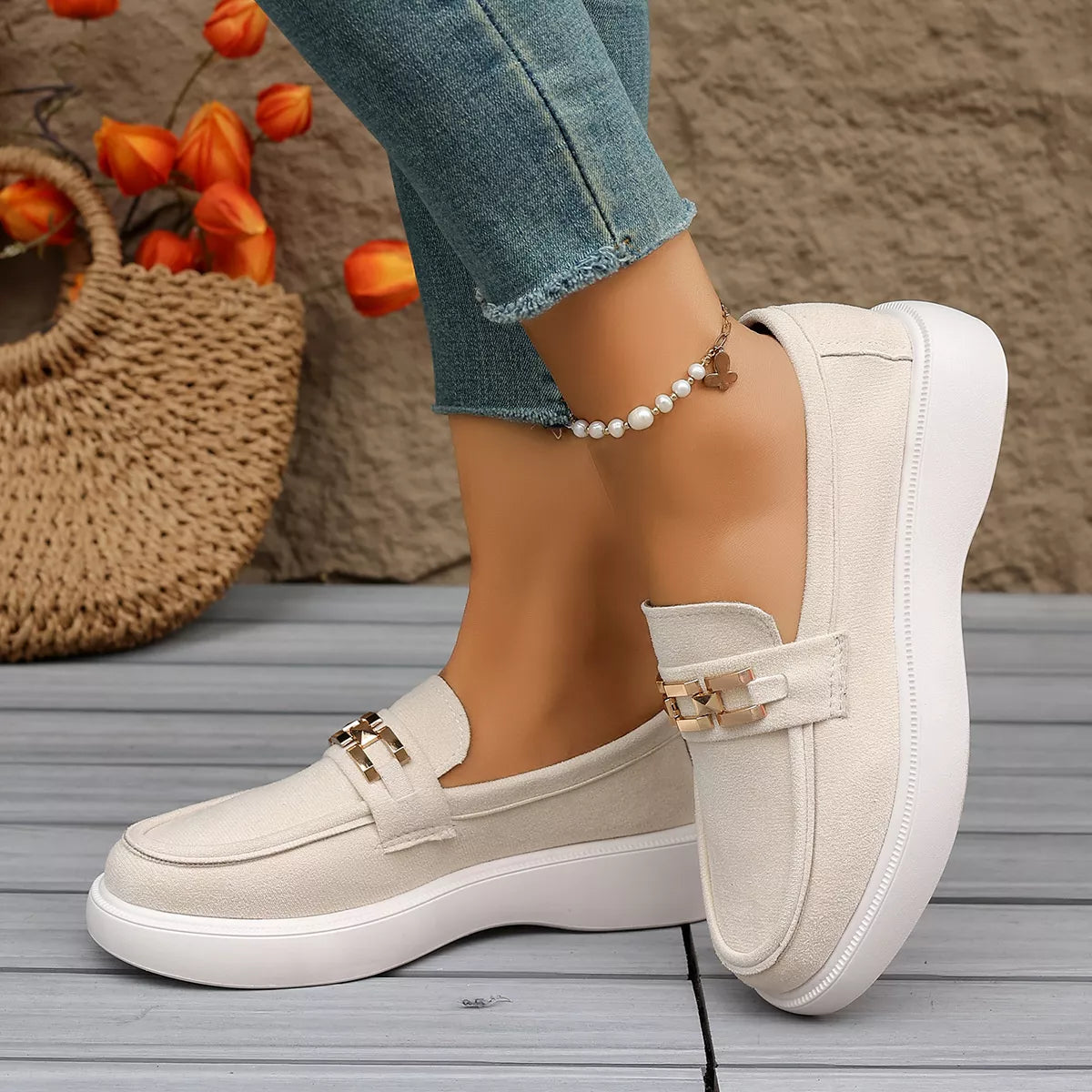 Round Toe Slip-Ons