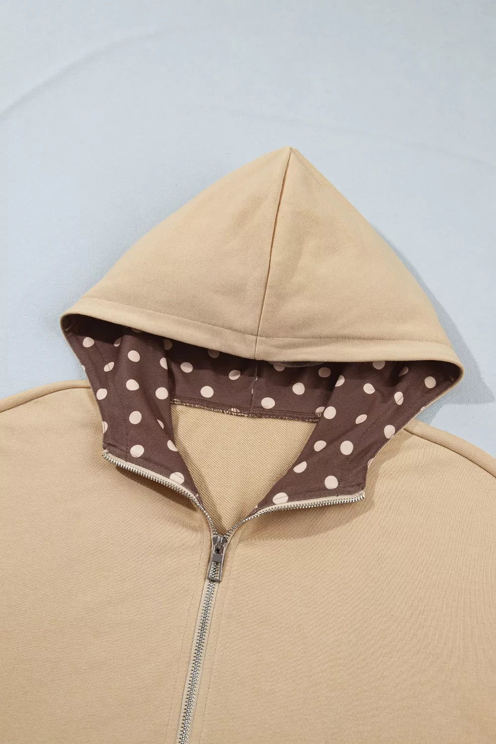 Polka Dot Zip-Up Hoodie