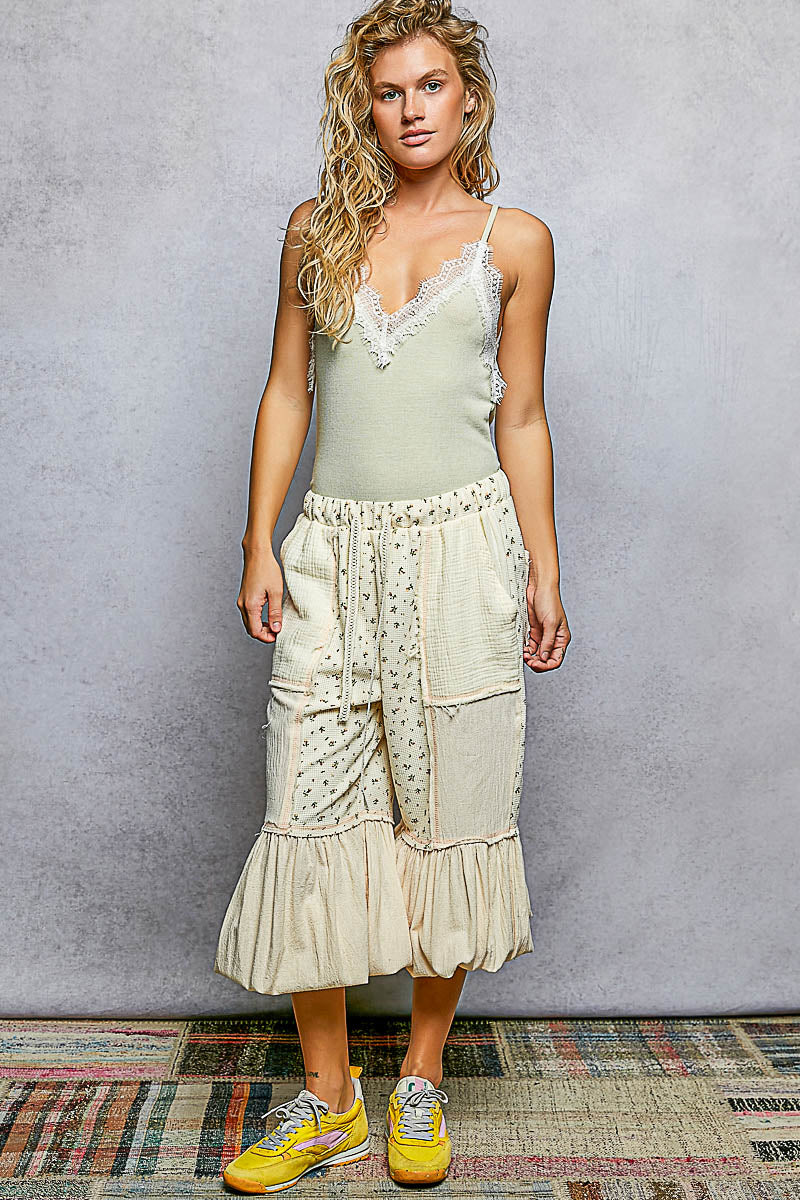 POL Lace Detail V-Neck Ribbed Cami - Lilixa.store