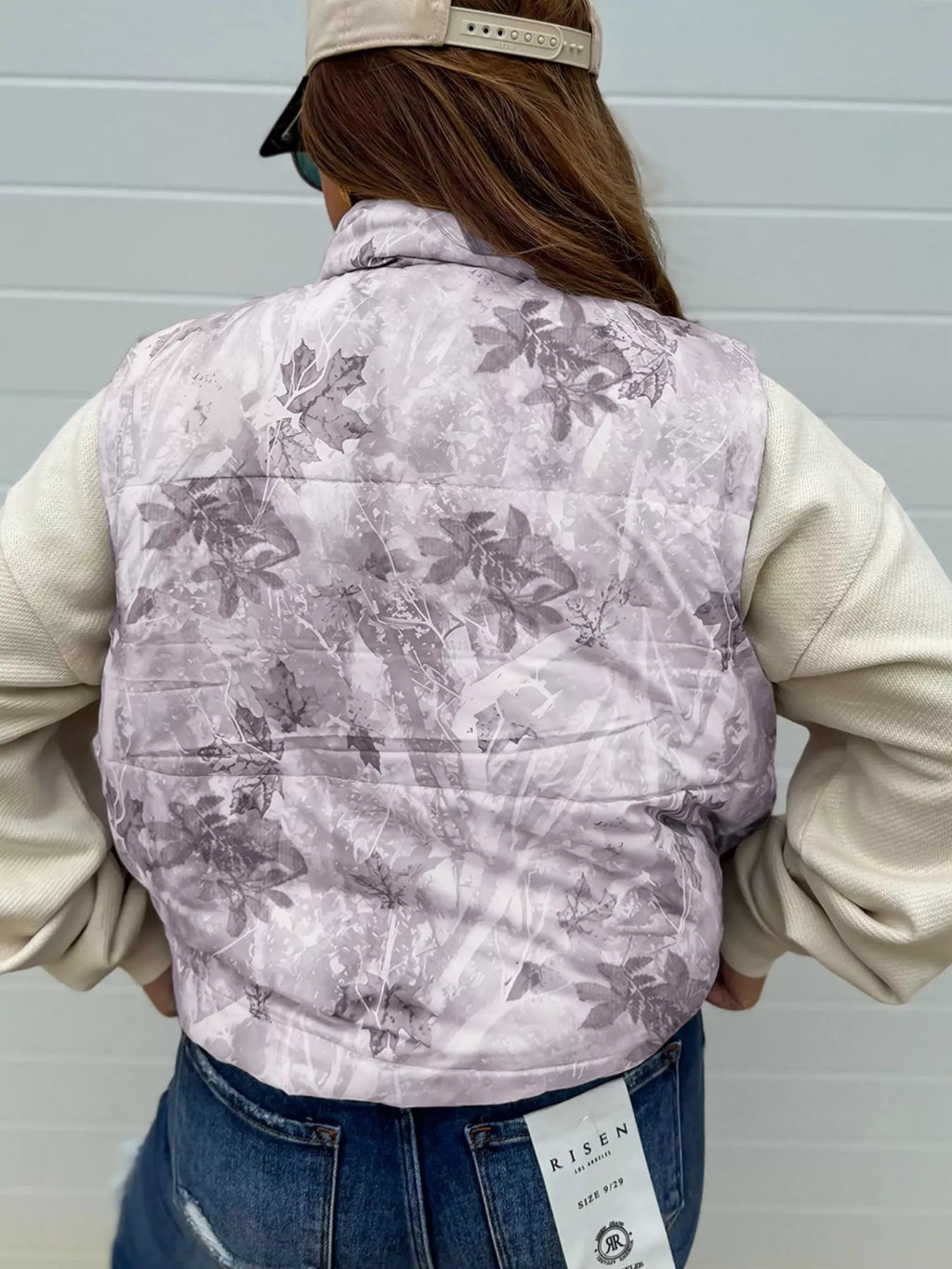 Lightweight Leaf Print Vest Coat - Lilixa.store