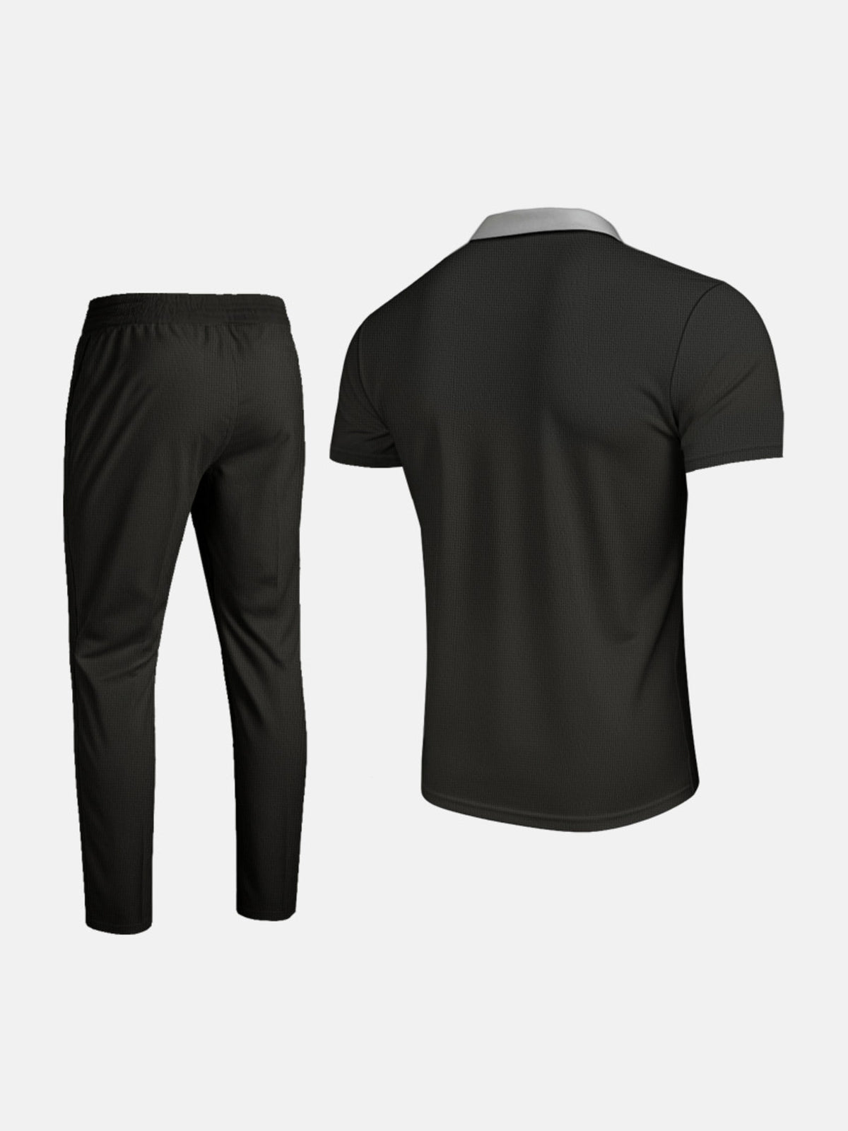 Men's Full Size Short Sleeve Polo and Pants Set Plus Size - Lilixa.store
