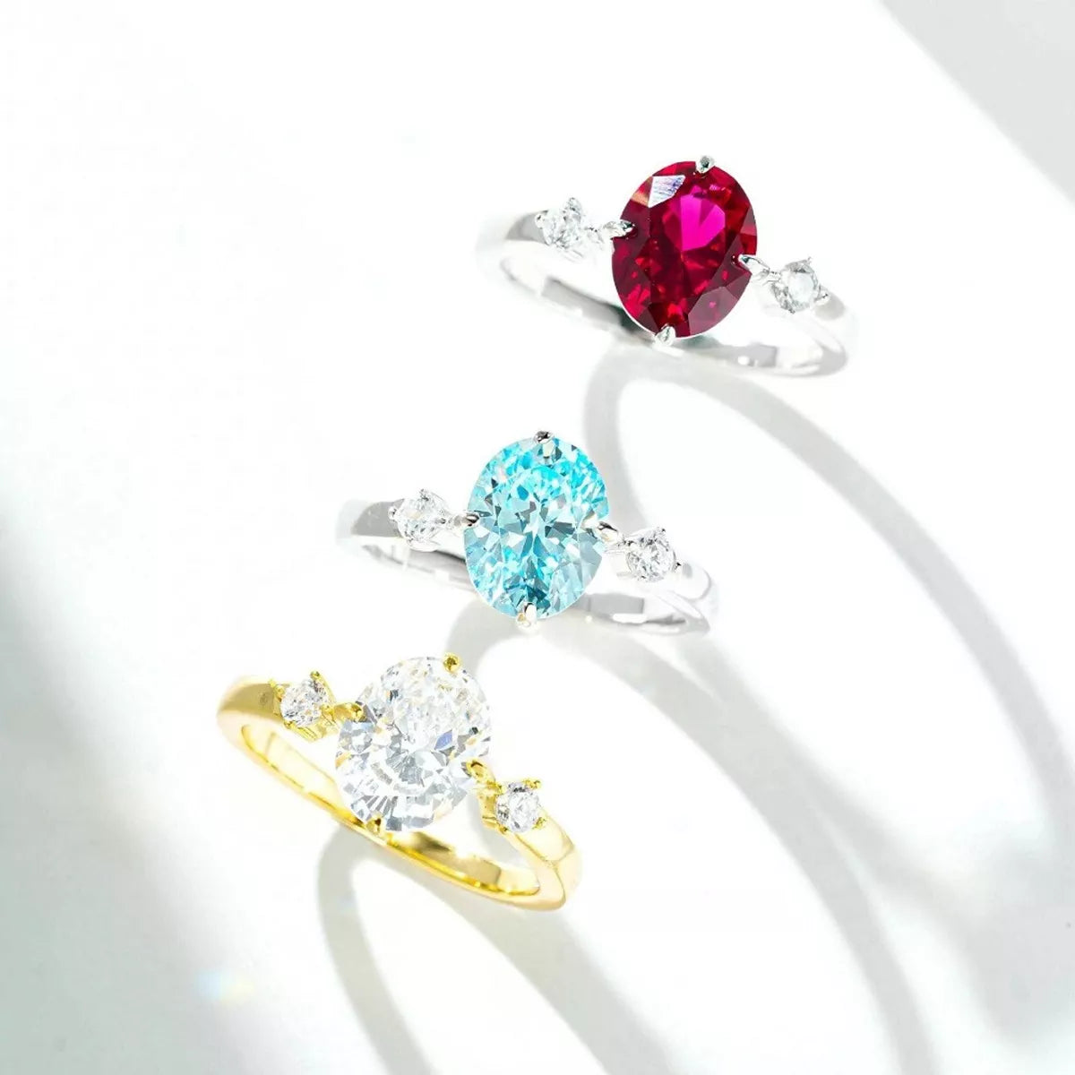925 Sterling Silver Zircon Oval-Cut Ring - Lilixa.store