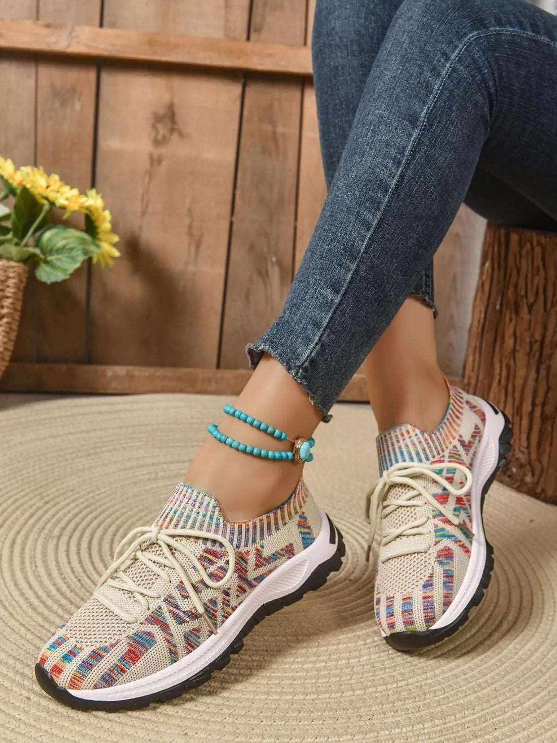 Mesh Knit Lace Up Athletic - Lilixa.store