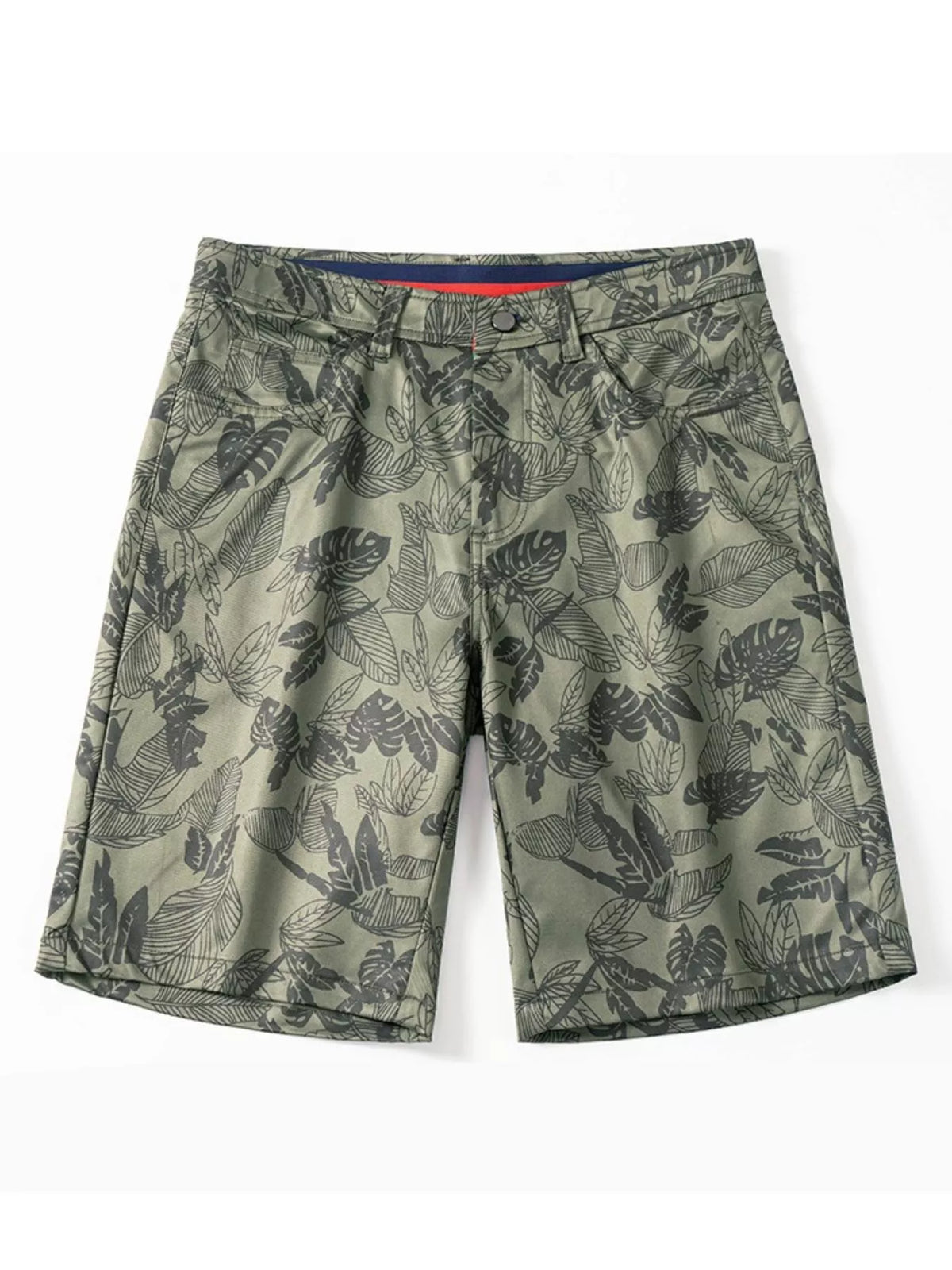 Men's Printed Loose Fit Shorts in Gray Green