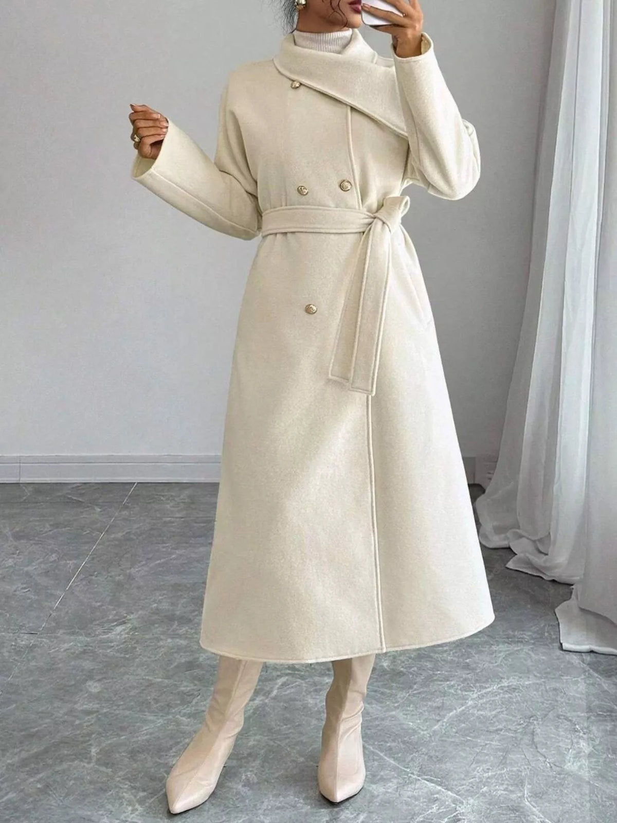 Double-Breasted Longline Coat