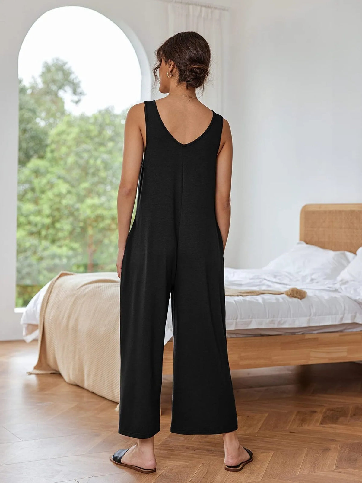 Sleeveless Wide Leg Casual Jumpsuit - Lilixa.store