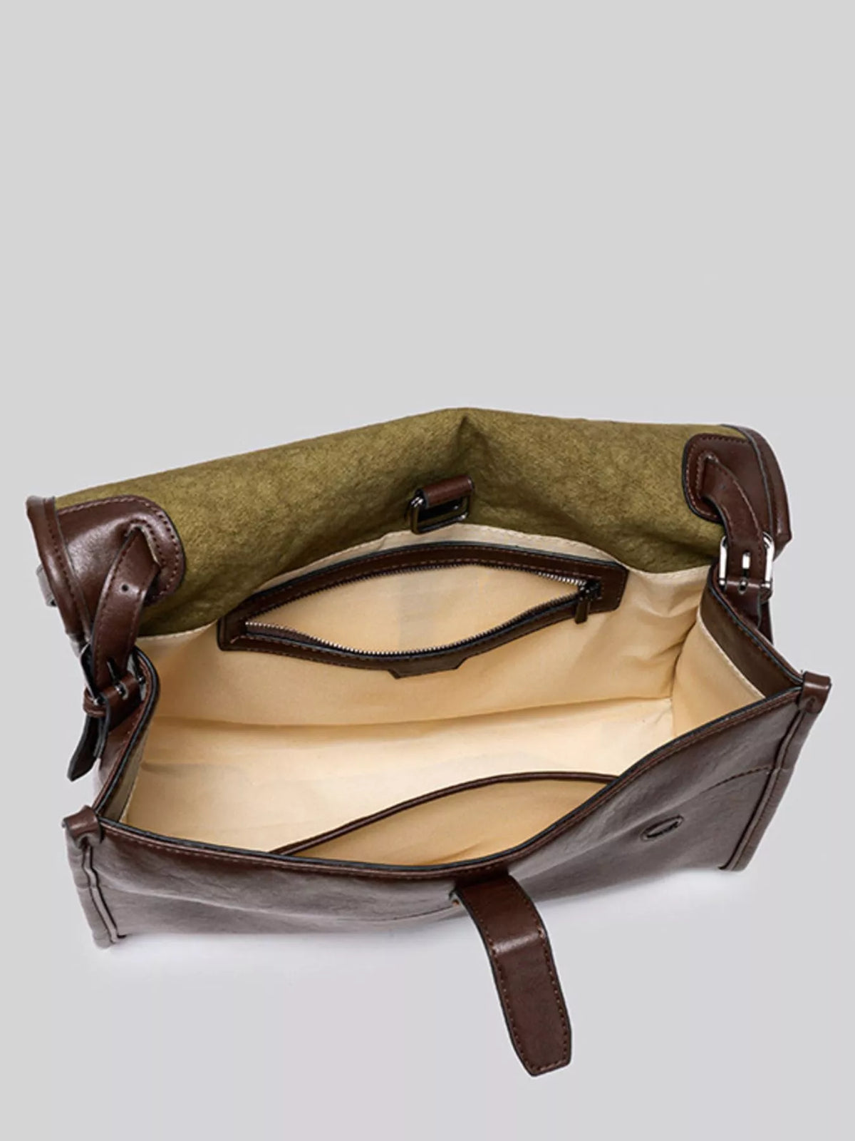 PU Leather Messenger Shoulder Bag in Brown, view 7