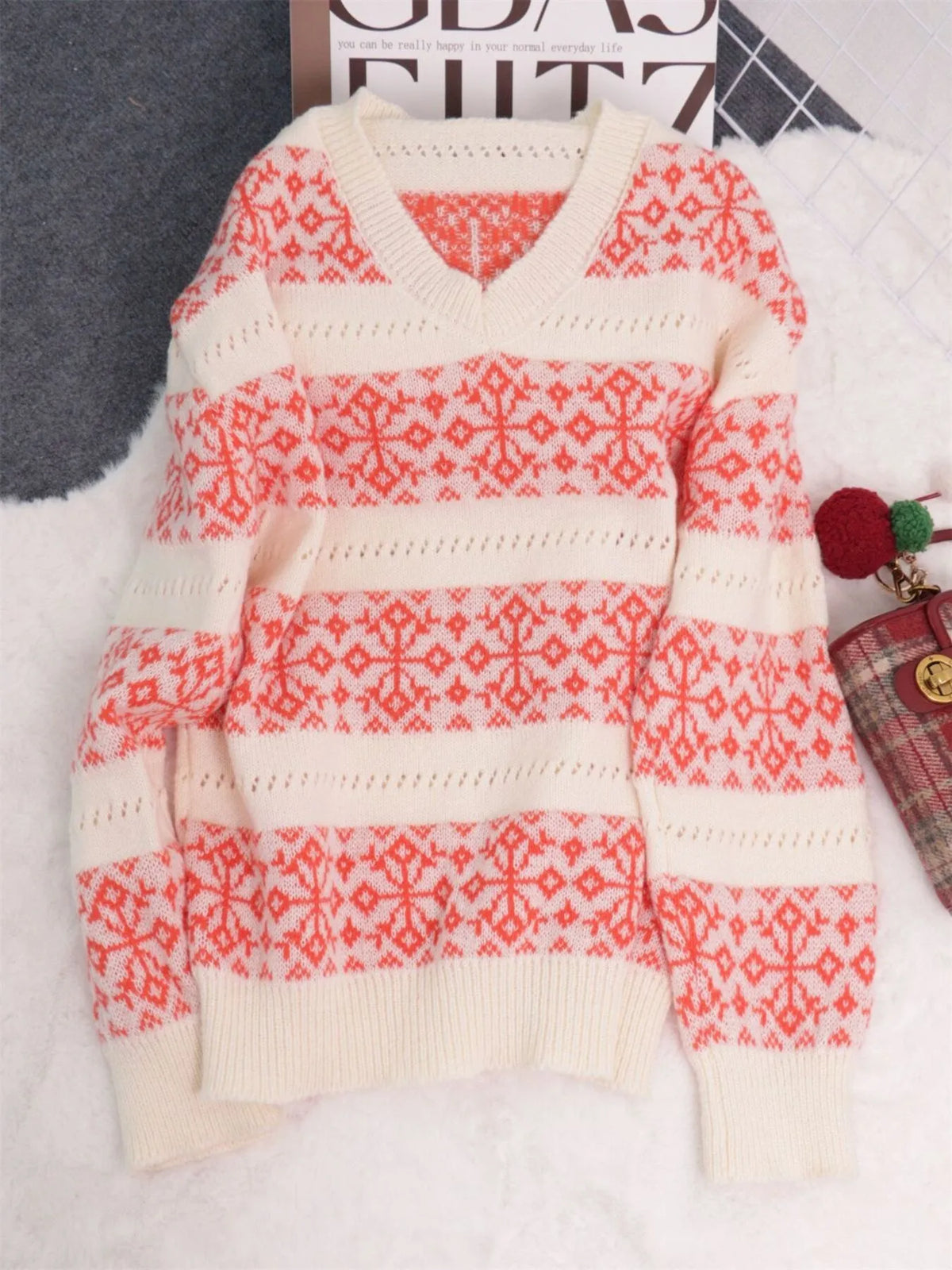 Contrast Ribbed hem Long Sleeve Sweater - Lilixa.store