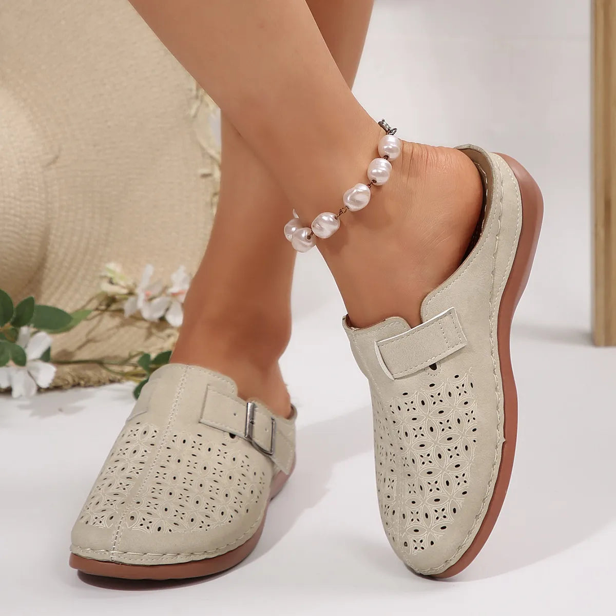 Round Toe Platform Loafer in Beige