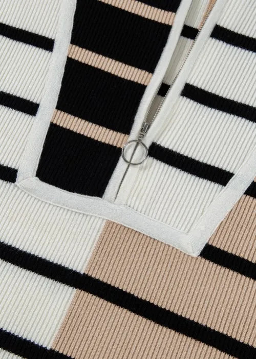 Striped Half Zip Sweater Vest, view 6
