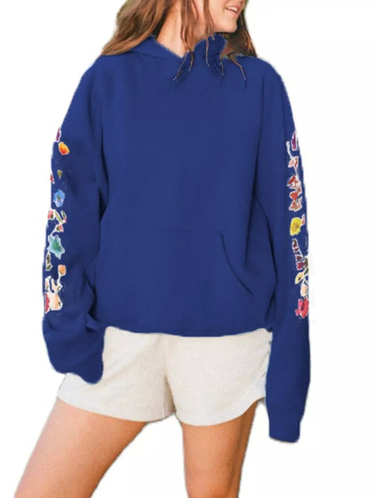 'Welcome Home' Graphic Raglan Sleeve Hoodie - Lilixa.store