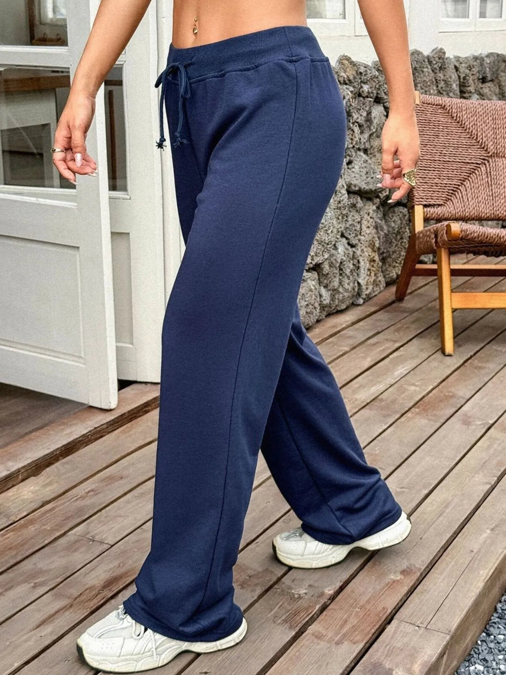 Drawstring Wide Leg Active Pants - Lilixa.store