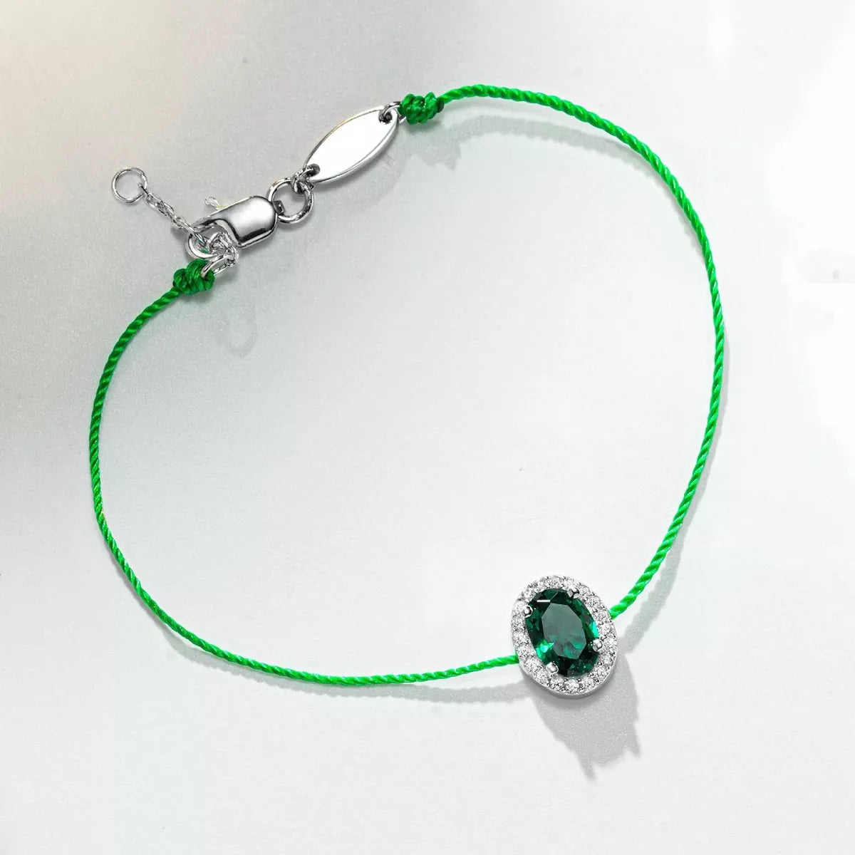 Oval Zircon Adjustable Bracelet