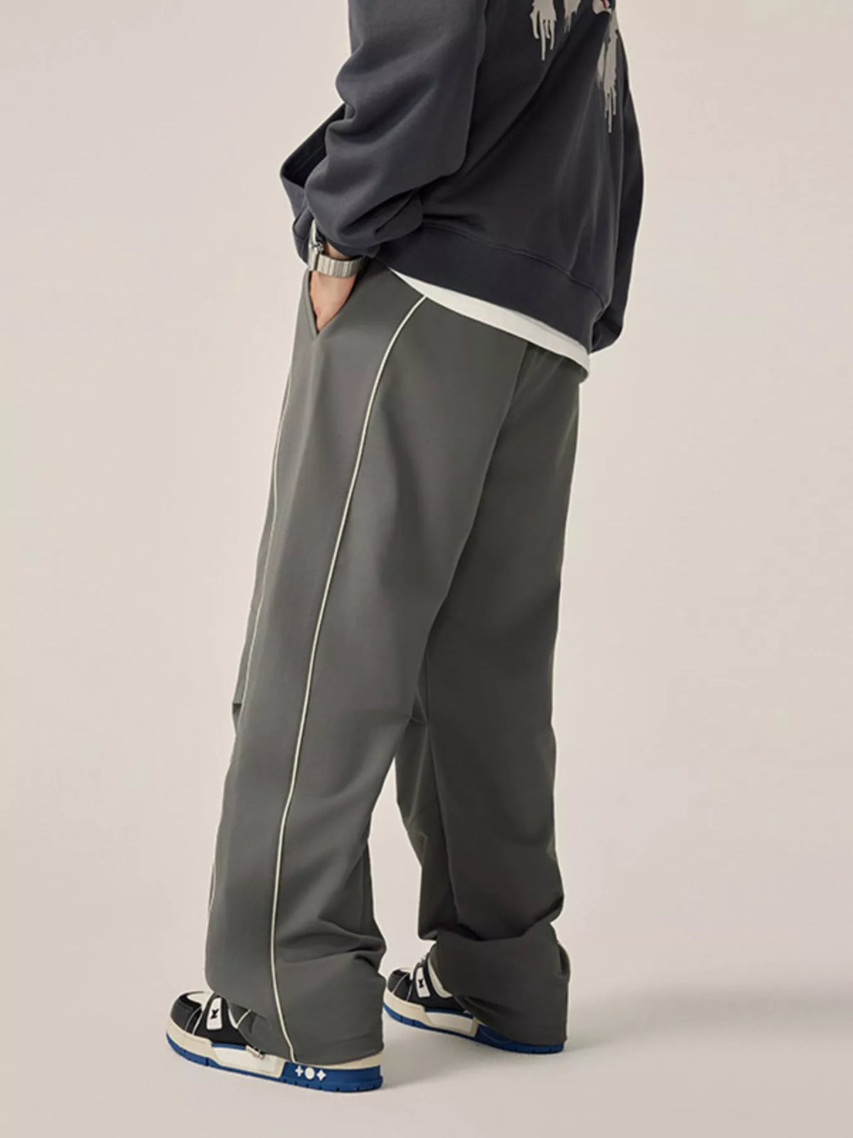 Men's Drawstring Wide Leg Pants, view 4
